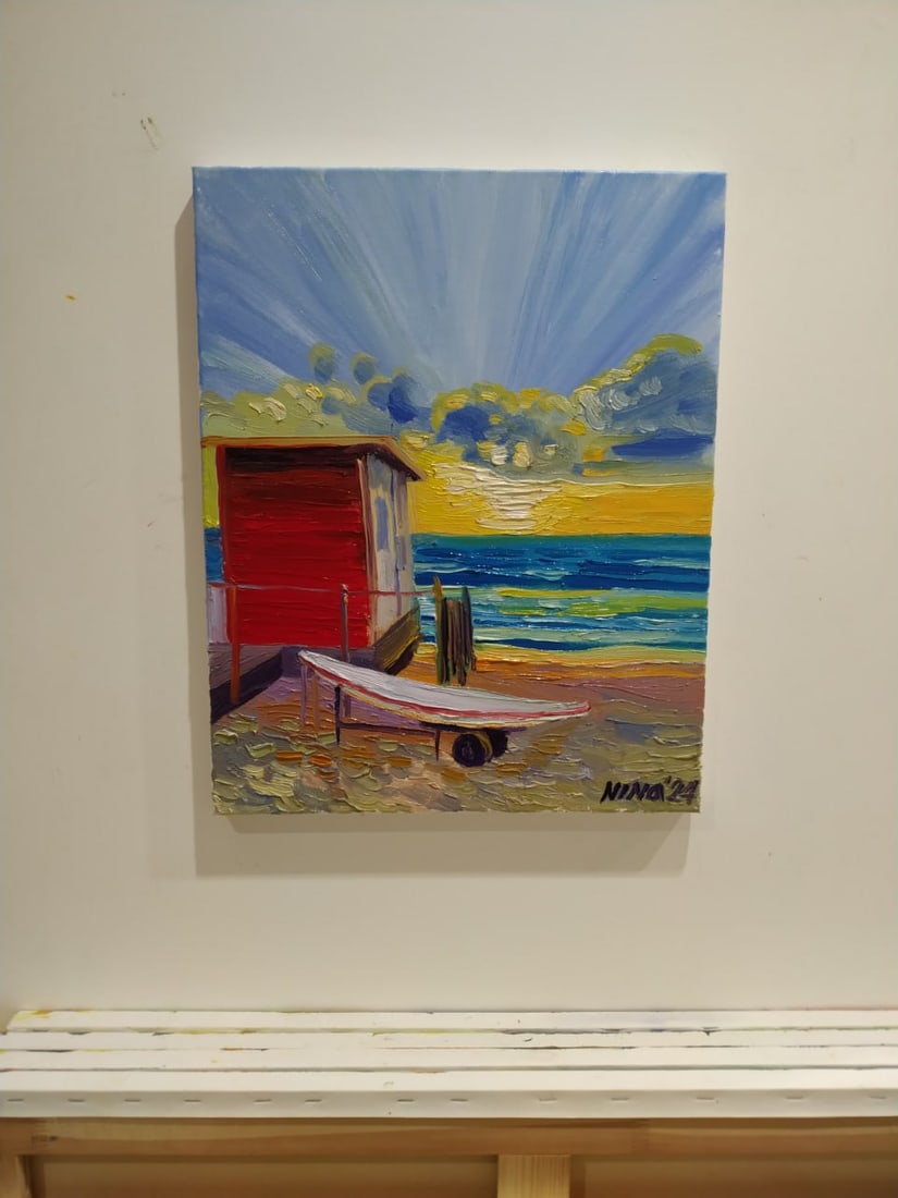 Oil painting Beach Nina L - 10
