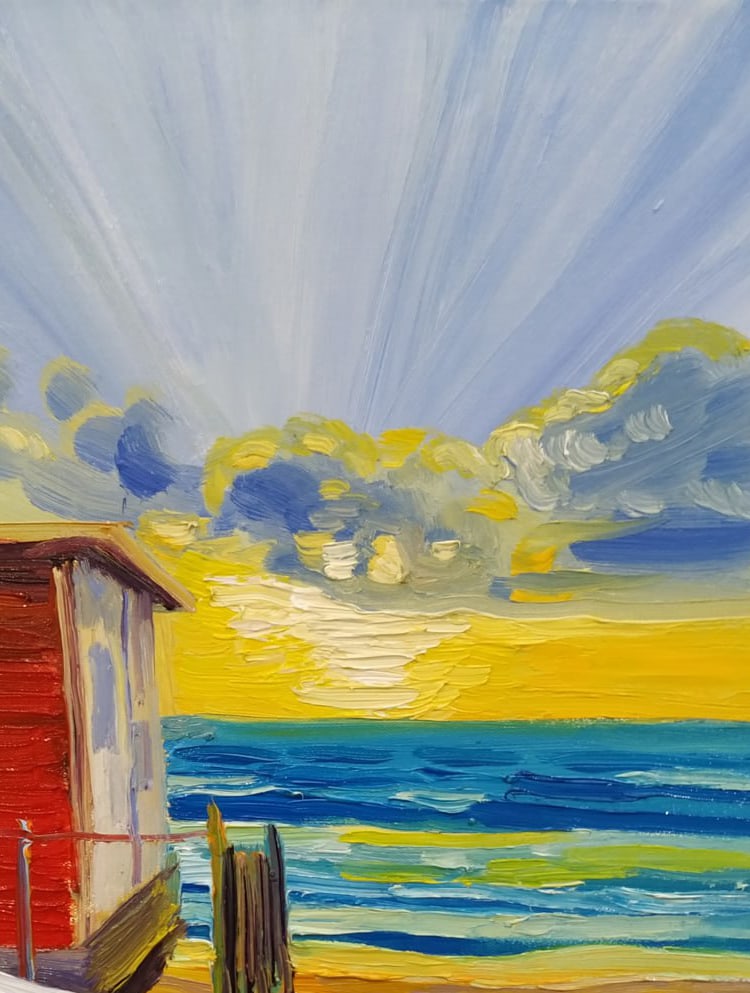 Oil painting Beach Nina L - 3