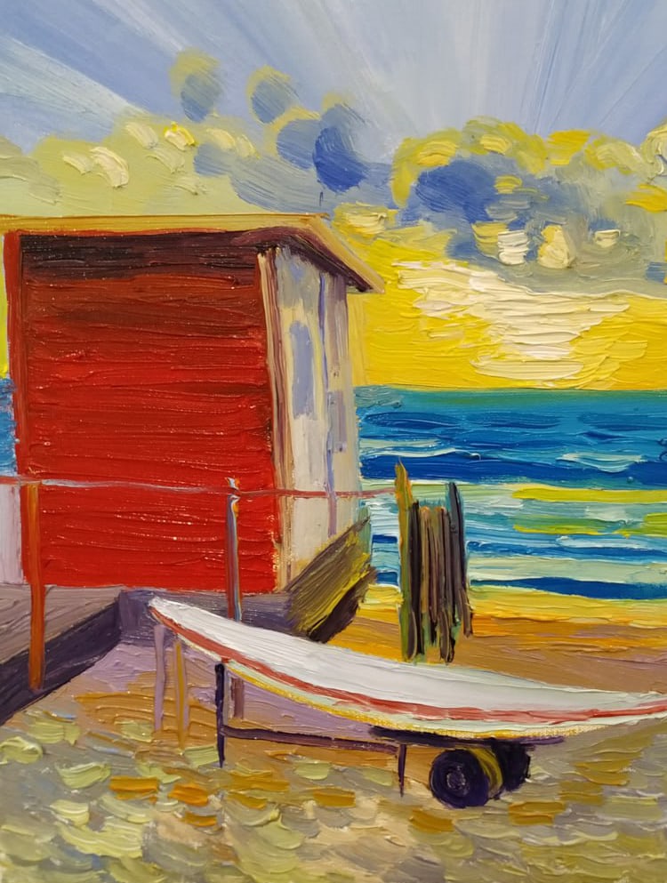 Oil painting Beach Nina L - 4
