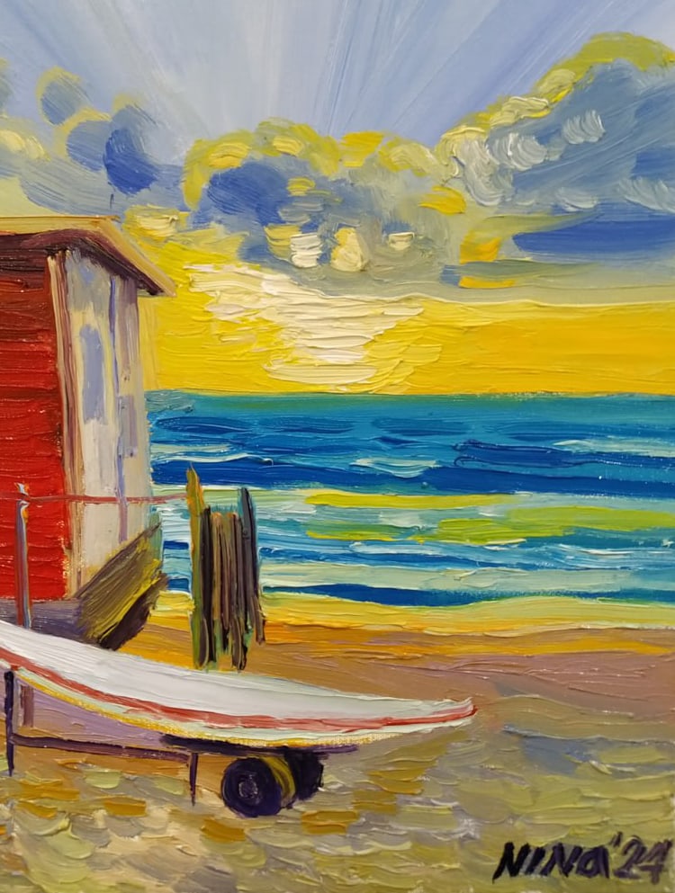 Oil painting Beach Nina L - 5