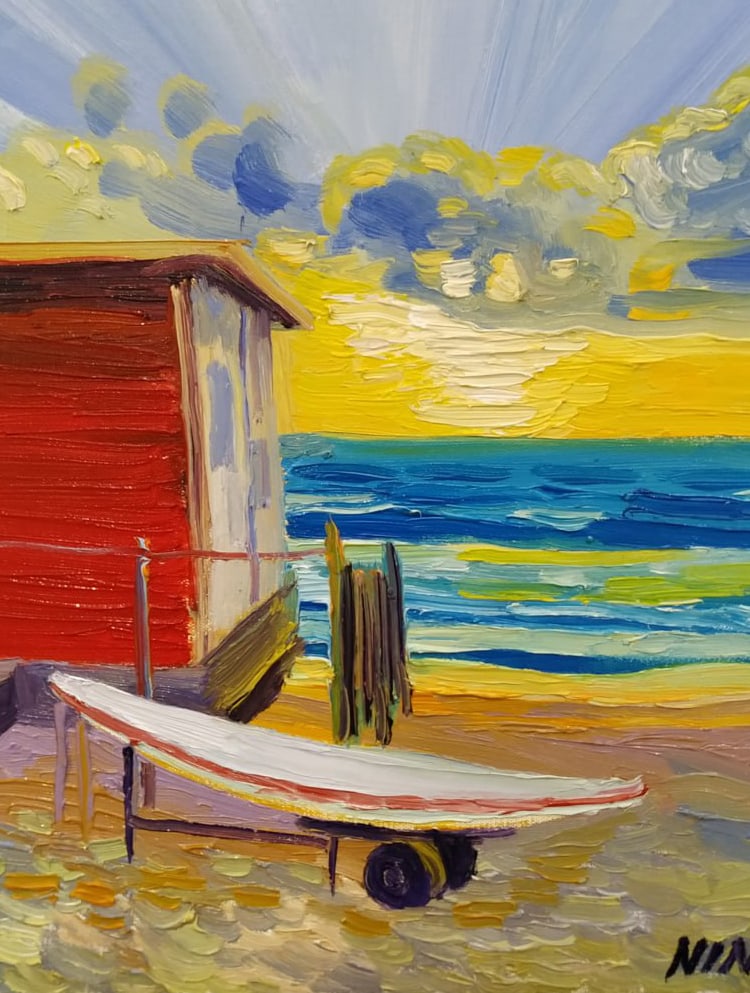Oil painting Beach Nina L - 8