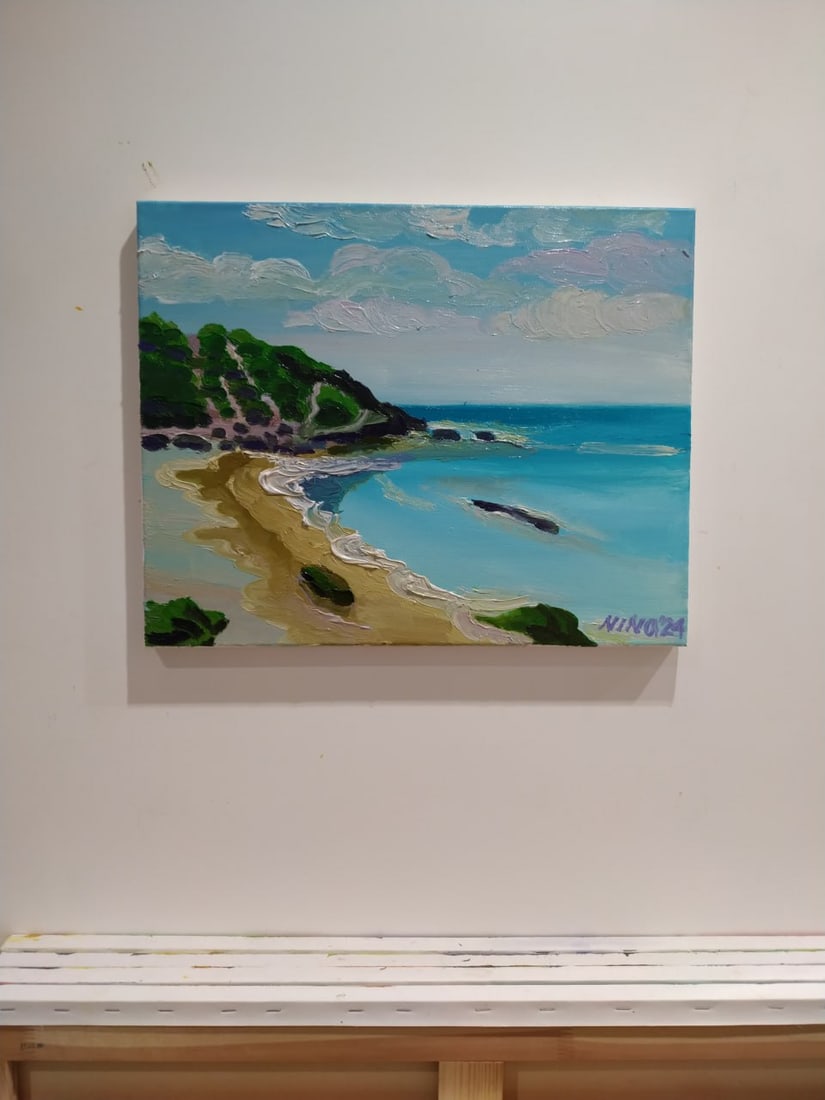 Oil painting Atlit Beach Nina L - 10