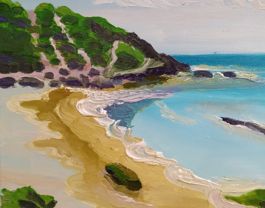 Oil painting Atlit Beach Nina L - 4