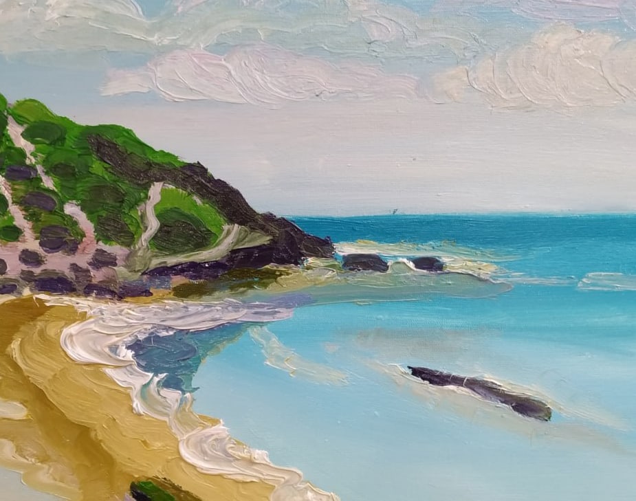Oil painting Atlit Beach Nina L - 6