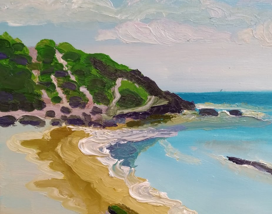 Oil painting Atlit Beach Nina L - 7
