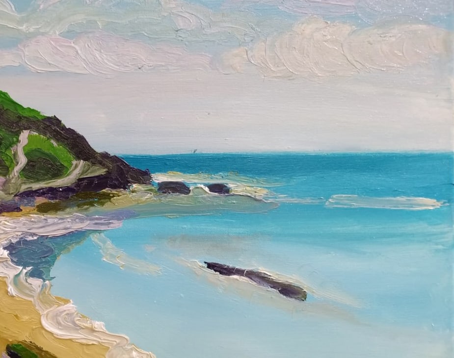 Oil painting Atlit Beach Nina L - 8