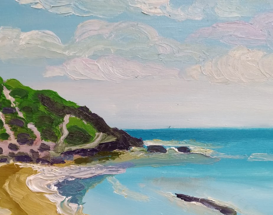 Oil painting Atlit Beach Nina L - 9