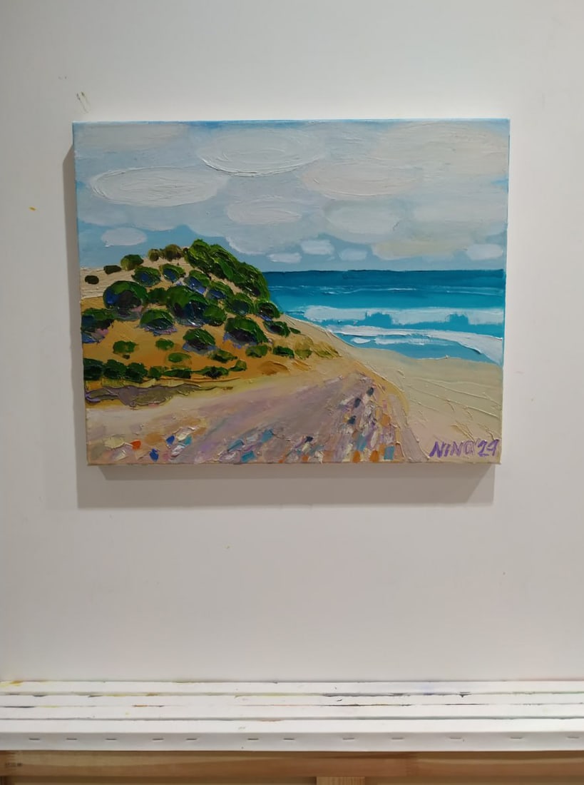 Oil painting Atlit Beach Nina L - 10