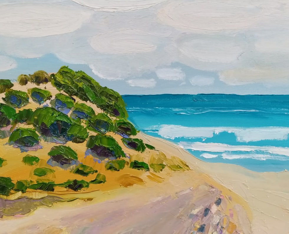 Oil painting Atlit Beach Nina L - 6