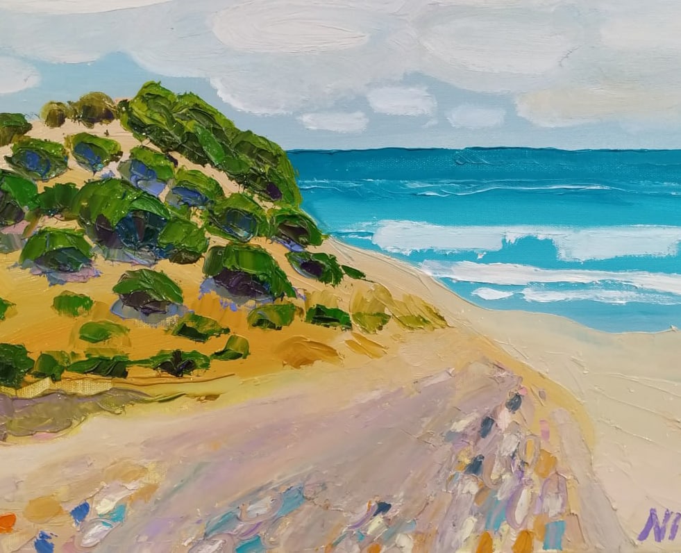 Oil painting Atlit Beach Nina L - 8