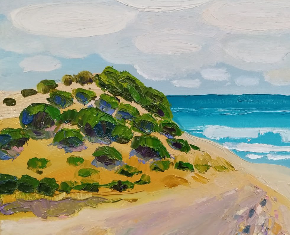 Oil painting Atlit Beach Nina L - 9