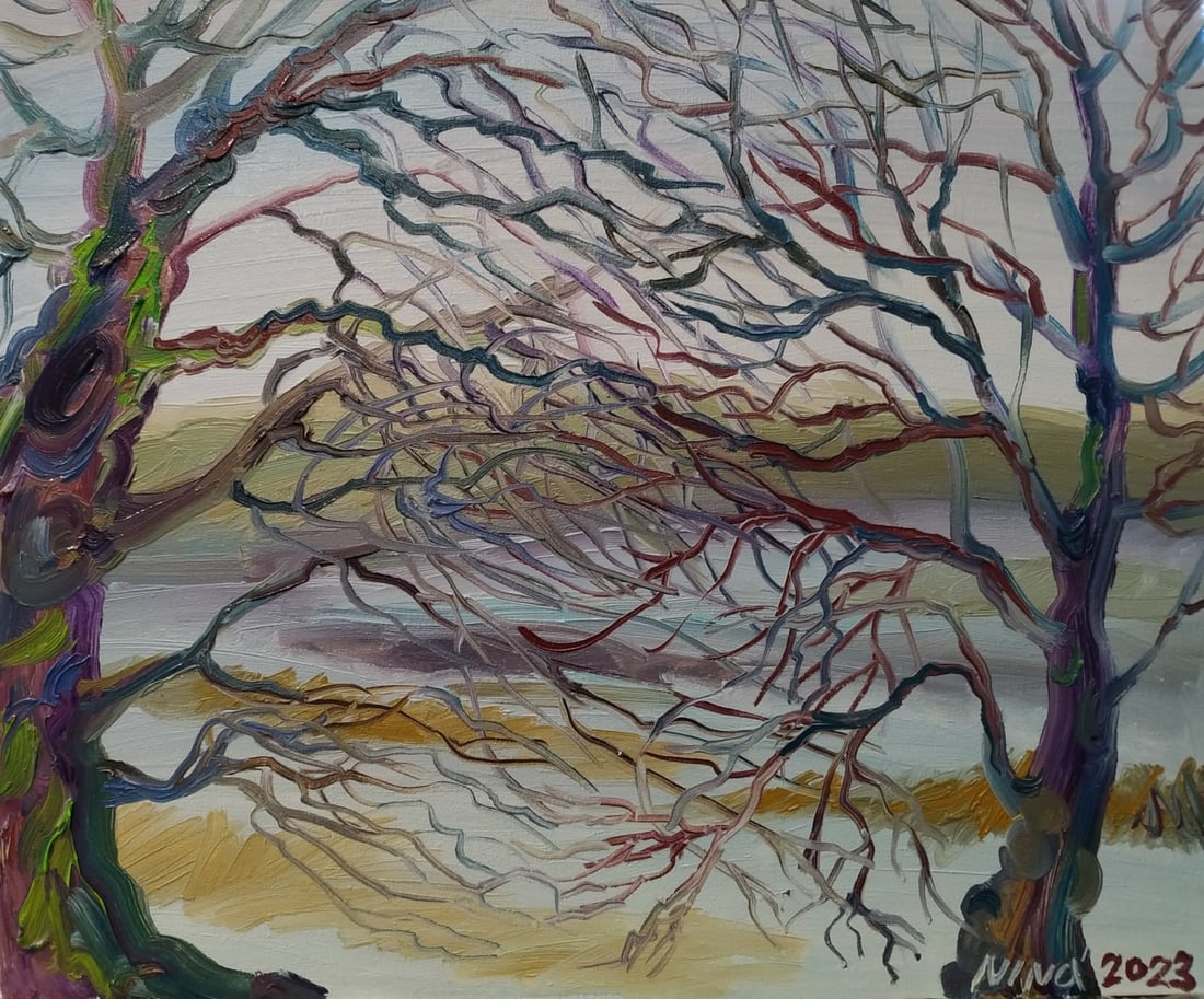 Oil painting Under the trees Nina L: Title: Oil painting Under the trees Nina L Description: 96Lt Painter: Nina L. Size: 50x60 cm/ 19.68x23.62 inches Components: oil, canvas Original painting CONDITION: exellent ERA: 2023 ARTIST: She