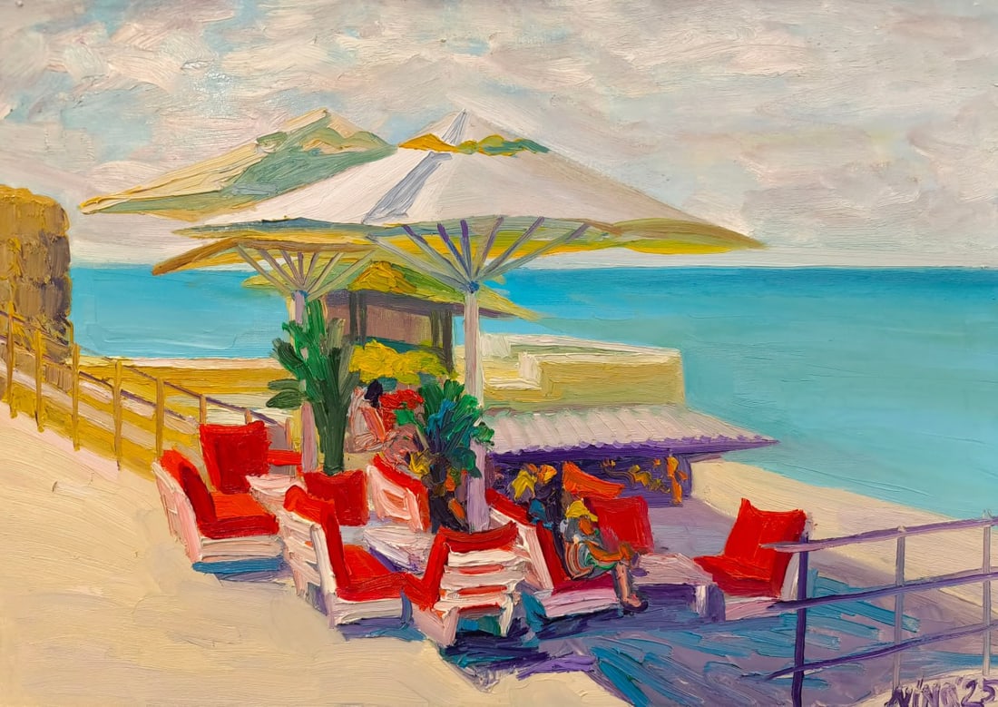 Oil painting City of Acre Nina L: Title: Oil painting City of Acre Nina L Description: 136Lt Painter: Nina L. Size: 50x70 cm/ 19.68x27.55 inches Components: oil, canvas Original painting CONDITION: exellent ERA: 2025 ARTIST: She was