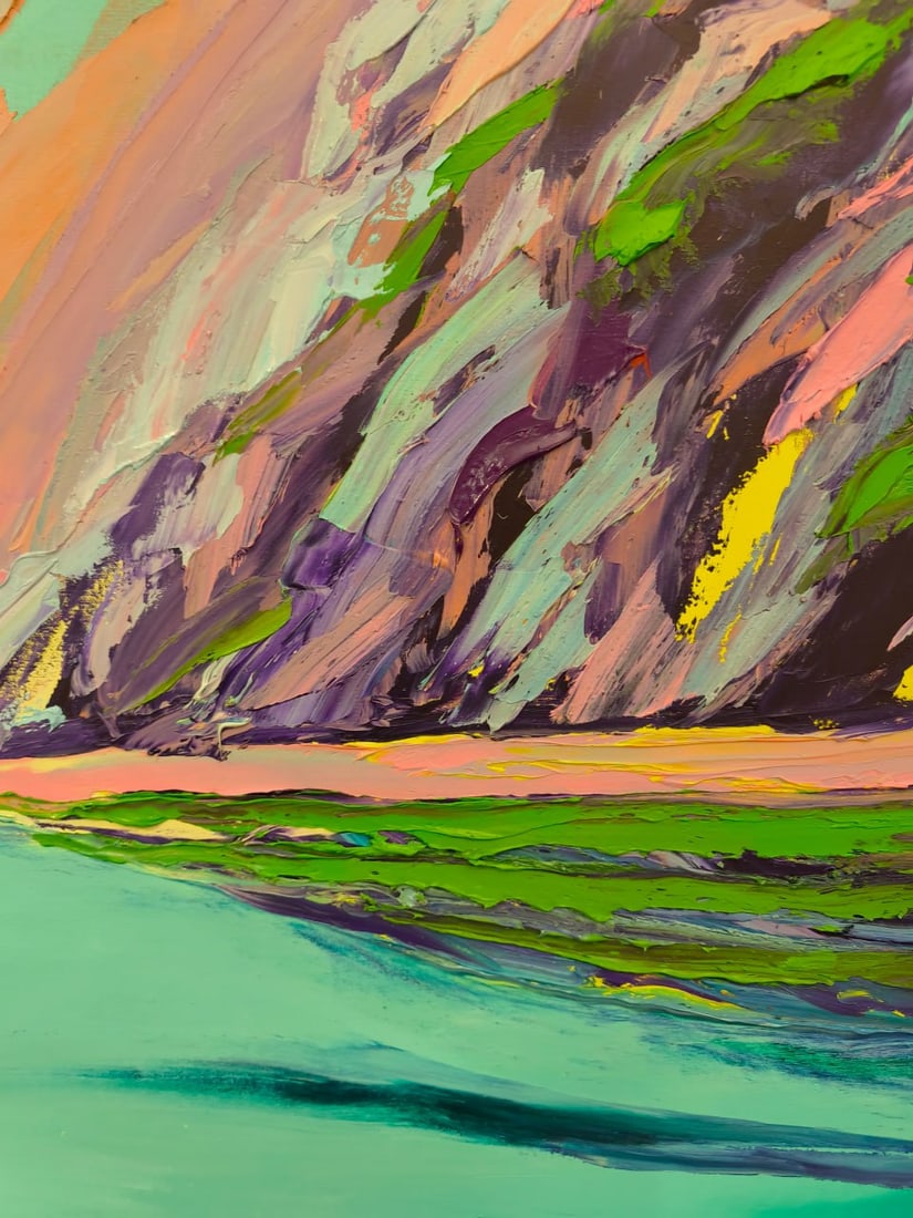 Oil painting Morning in Laguna Nina L - 2