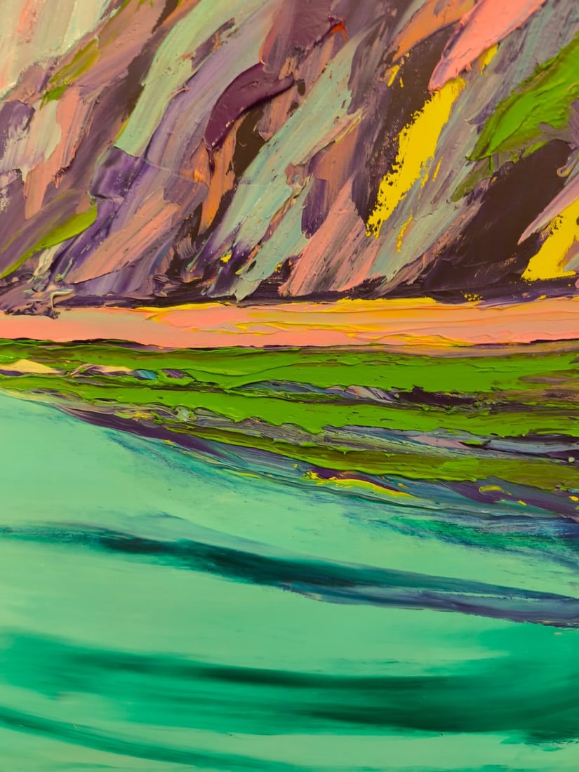 Oil painting Morning in Laguna Nina L - 3