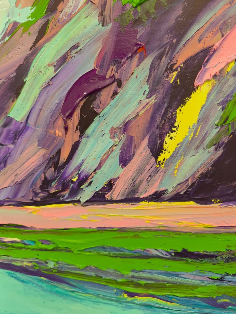 Oil painting Morning in Laguna Nina L - 5