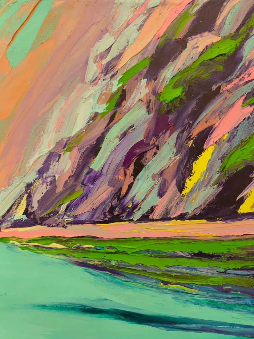 Oil painting Morning in Laguna Nina L - 6