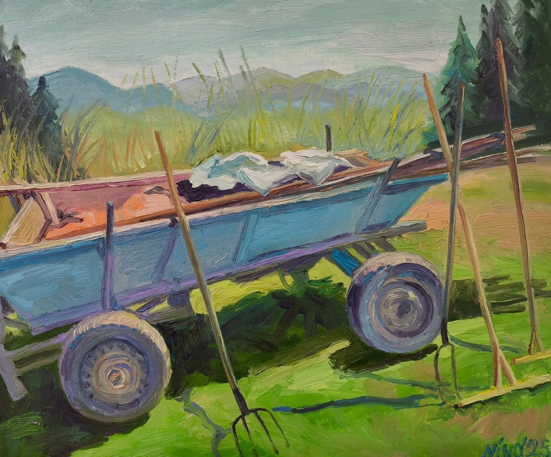 Landscape Oil painting Rural Nina L: Title: Landscape Oil painting Rural Nina L Description: 167Lt Painter: Nina L. Size: 50x60 cm/ 19.68x23.62 inches Components: oil, canvas Original painting CONDITION: exellent ERA: 2025 ARTIST: She wa