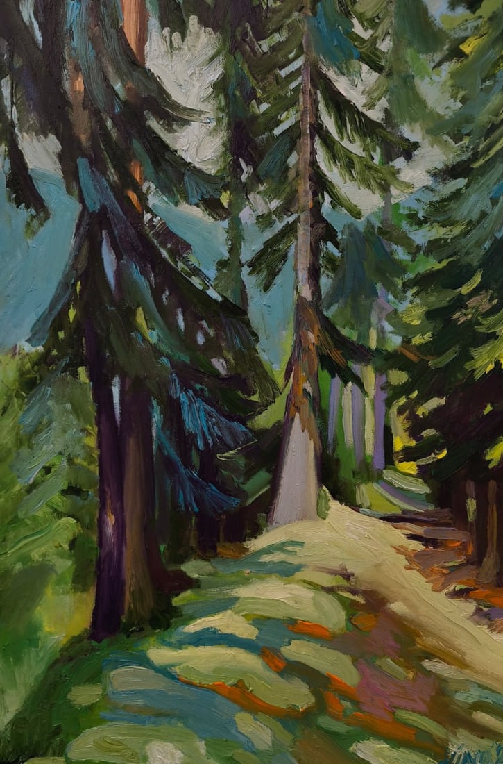 Landscape Oil painting High hill Nina L (1 of 9)