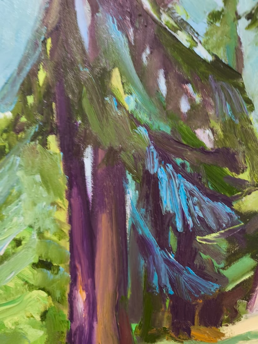 Landscape Oil painting High hill Nina L - 3