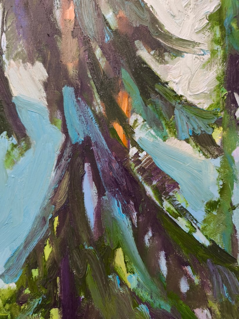 Landscape Oil painting High hill Nina L - 4