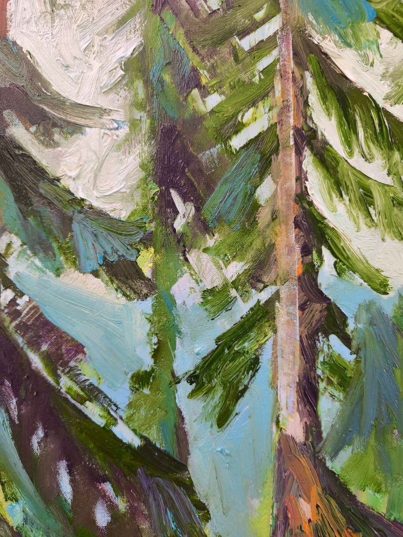 Landscape Oil painting High hill Nina L - 5