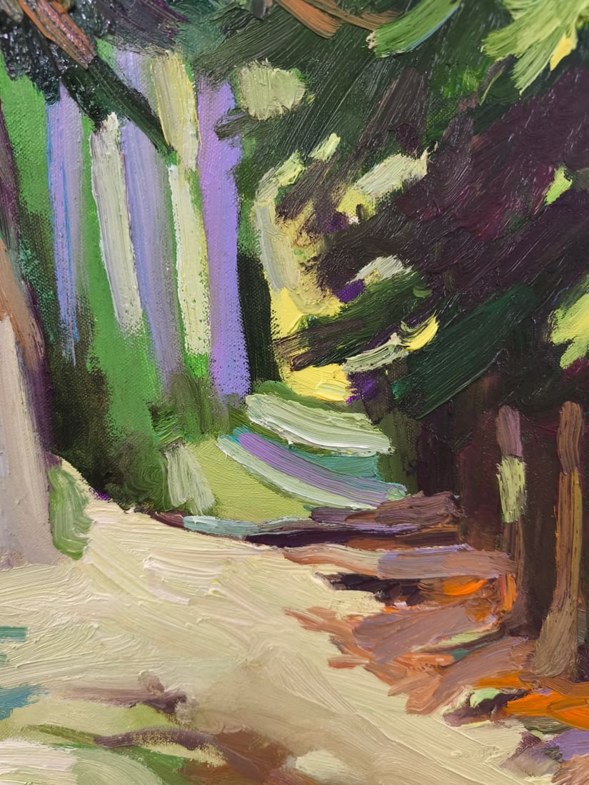Landscape Oil painting High hill Nina L - 8