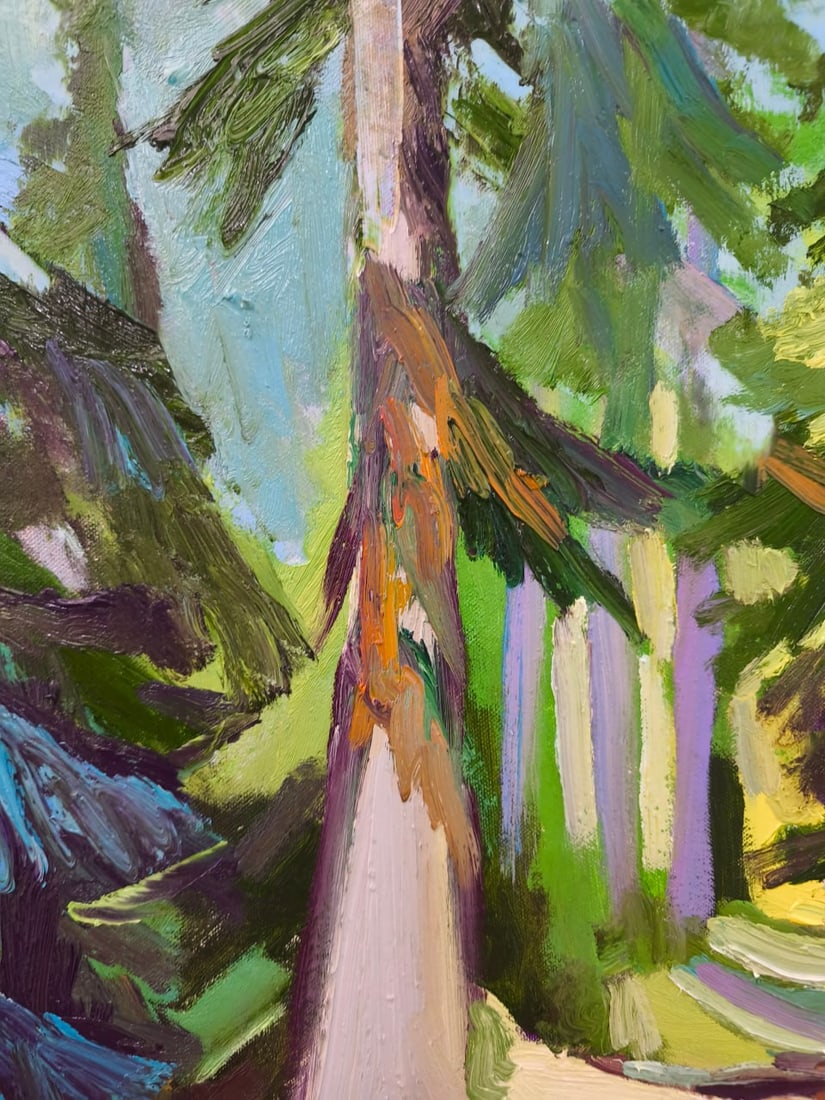 Landscape Oil painting High hill Nina L - 9