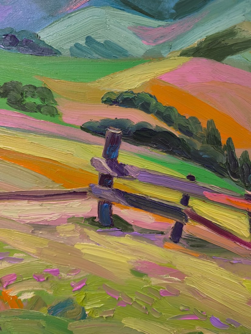 Landscape Oil painting Mountain field Nina L - 5
