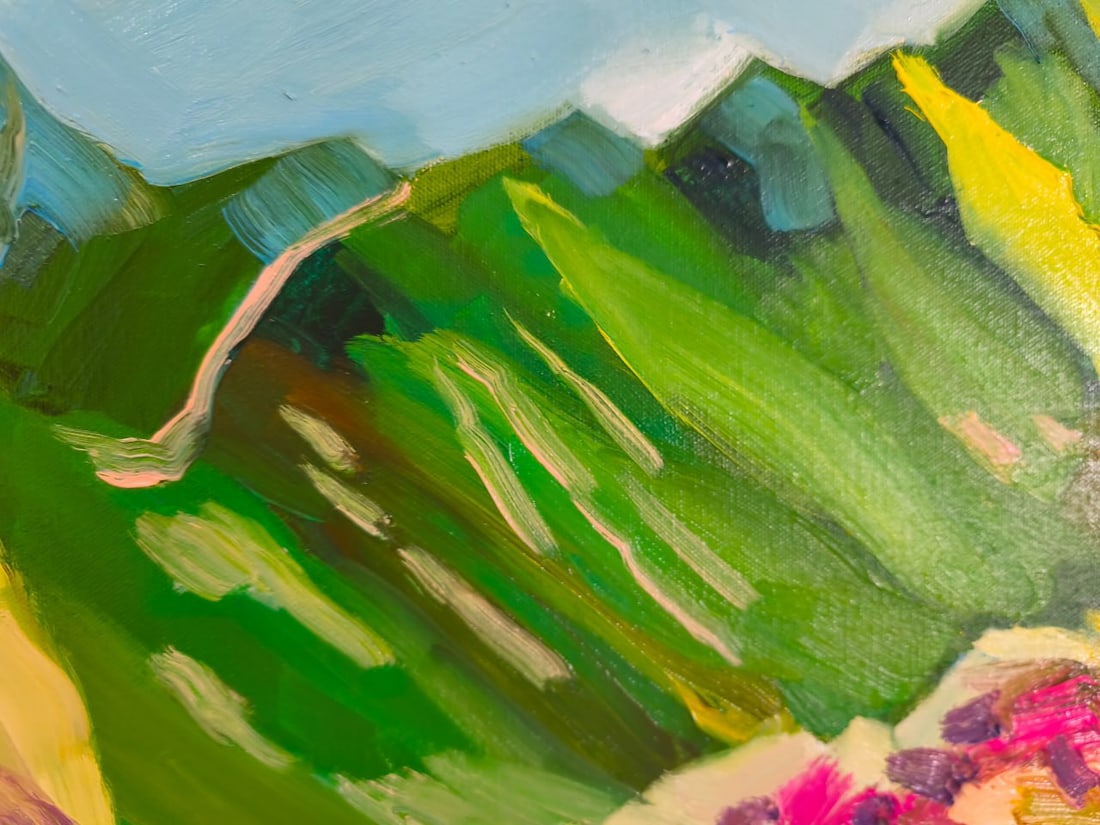 Landscape Oil painting Flower Hill Nina L - 5