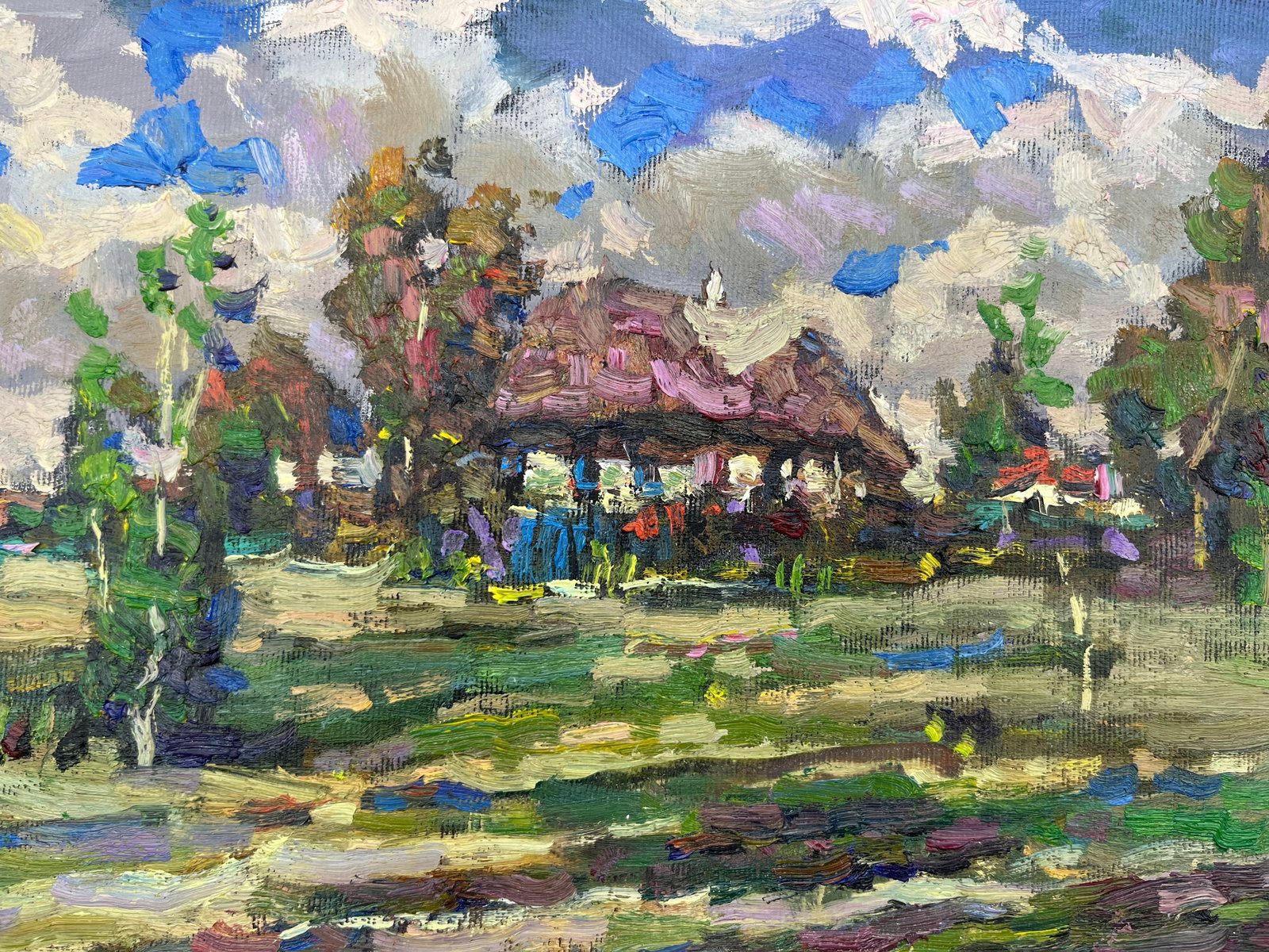 Oil painting house in the village Sergey Ivanovich - 3