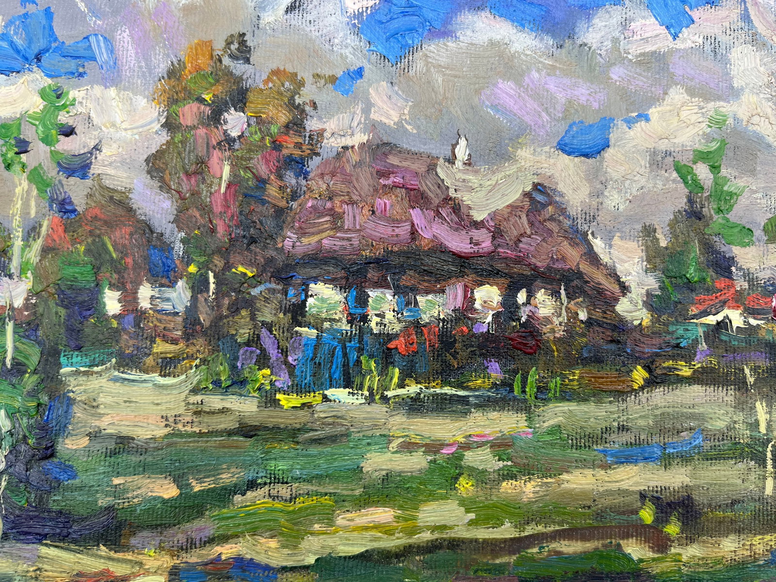 Oil painting house in the village Sergey Ivanovich - 4