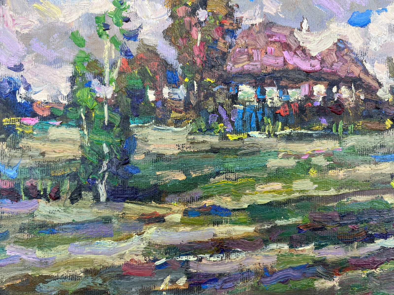 Oil painting house in the village Sergey Ivanovich - 6