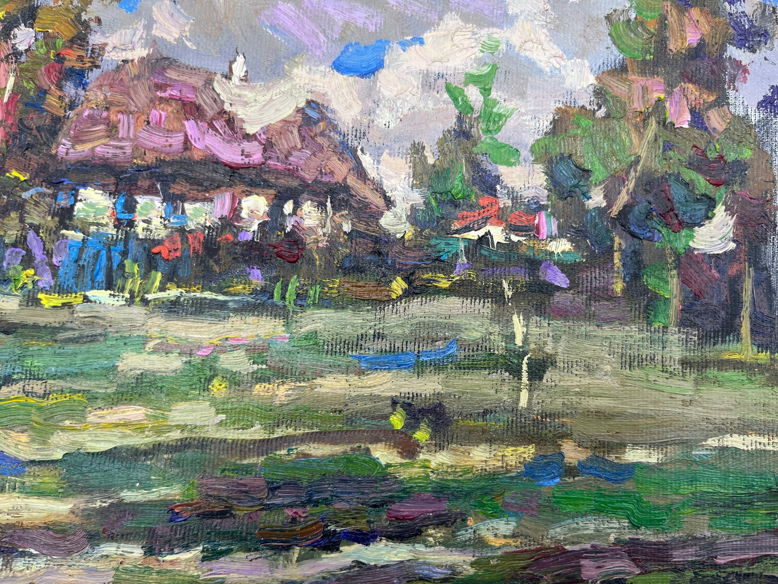 Oil painting house in the village Sergey Ivanovich - 7