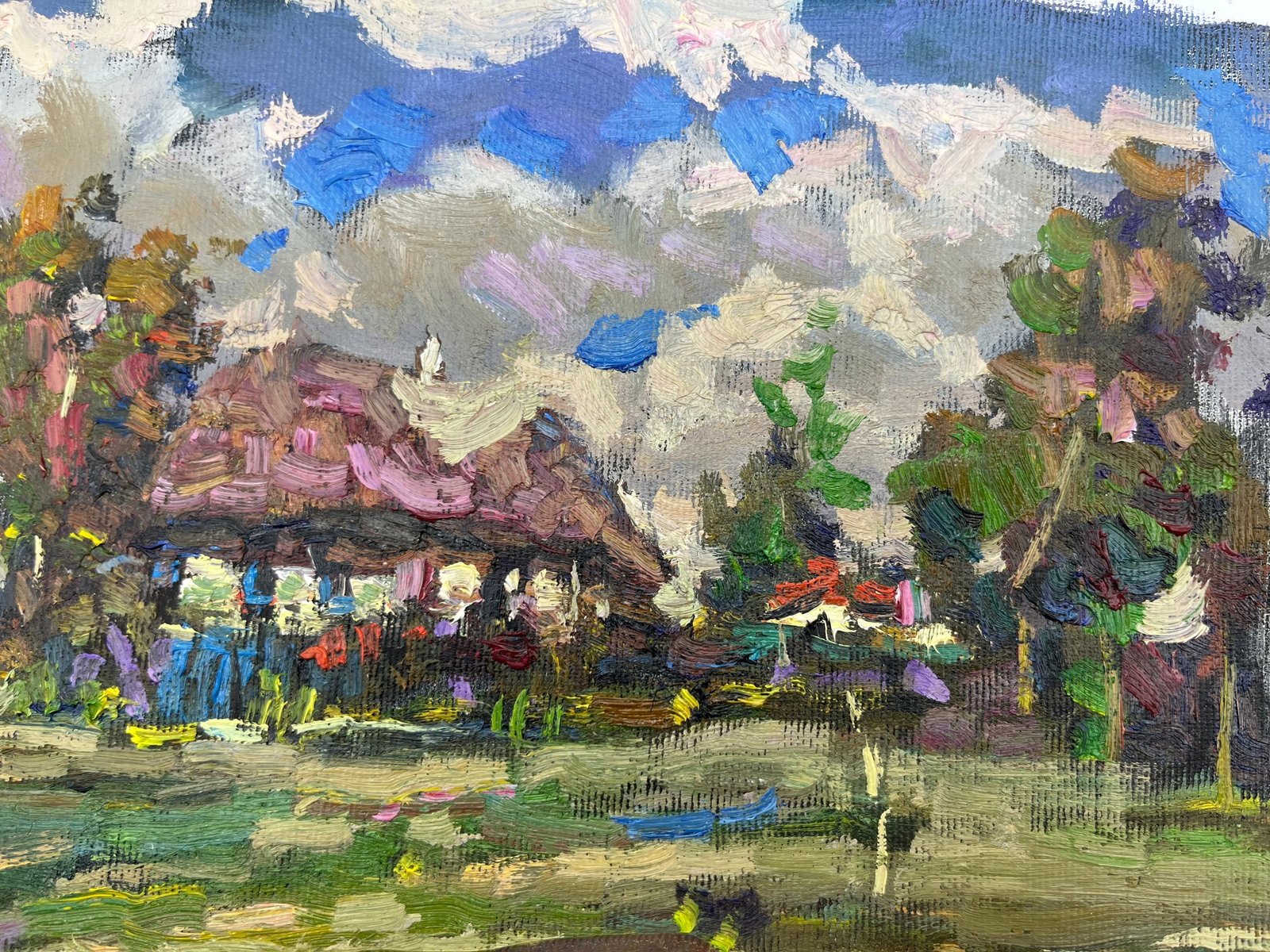 Oil painting house in the village Sergey Ivanovich - 8
