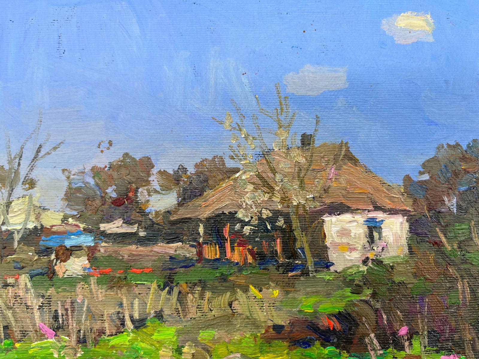 Oil painting house in the village Sergey Ivanovich - 3