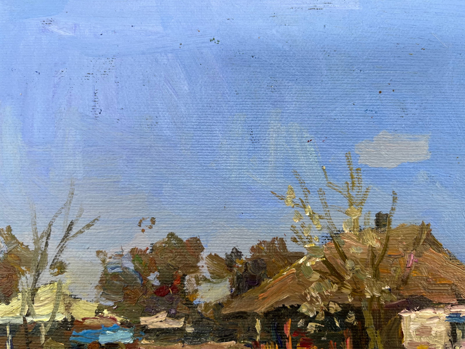 Oil painting house in the village Sergey Ivanovich - 4