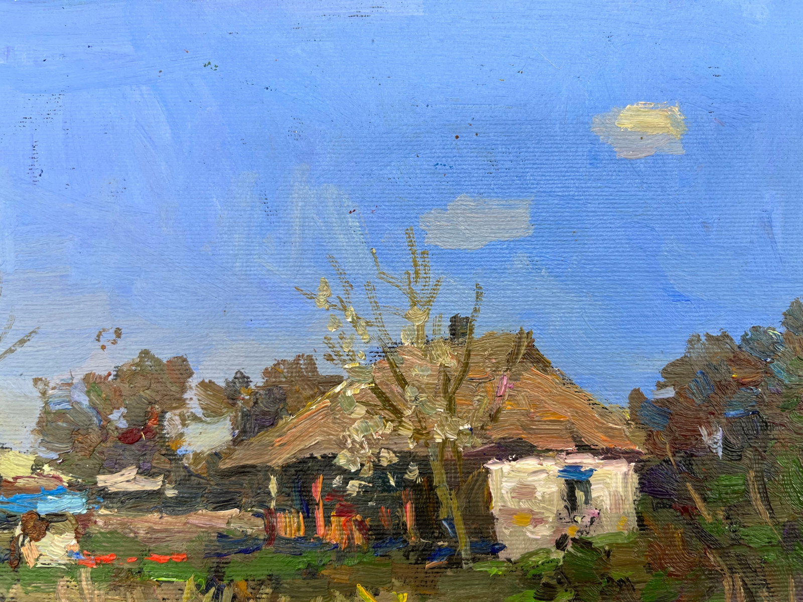 Oil painting house in the village Sergey Ivanovich - 5
