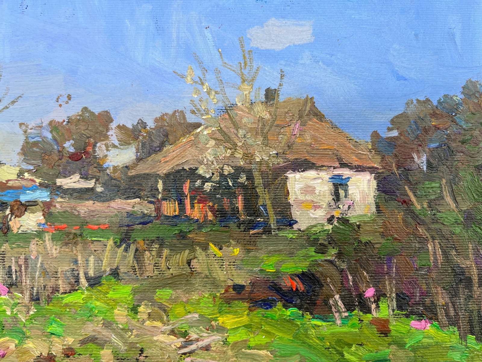 Oil painting house in the village Sergey Ivanovich - 6