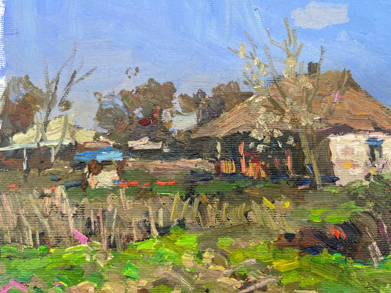 Oil painting house in the village Sergey Ivanovich - 7