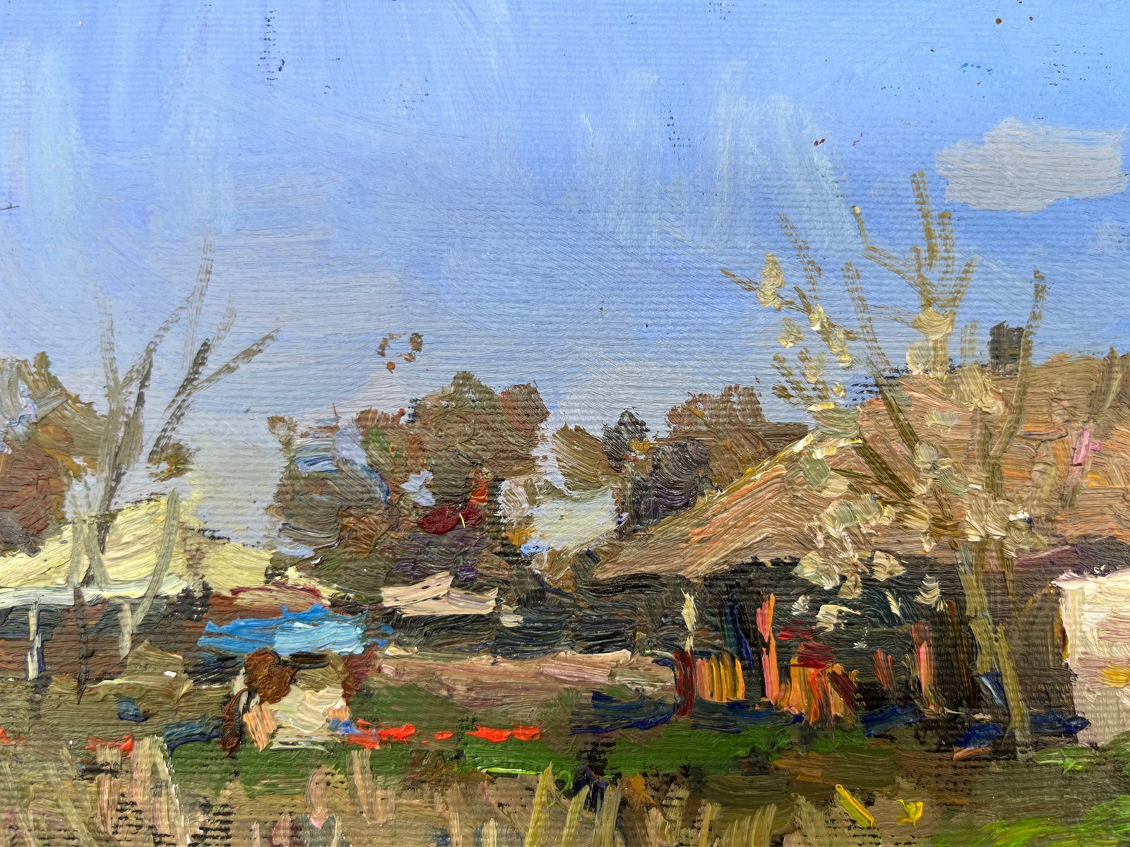 Oil painting house in the village Sergey Ivanovich - 8