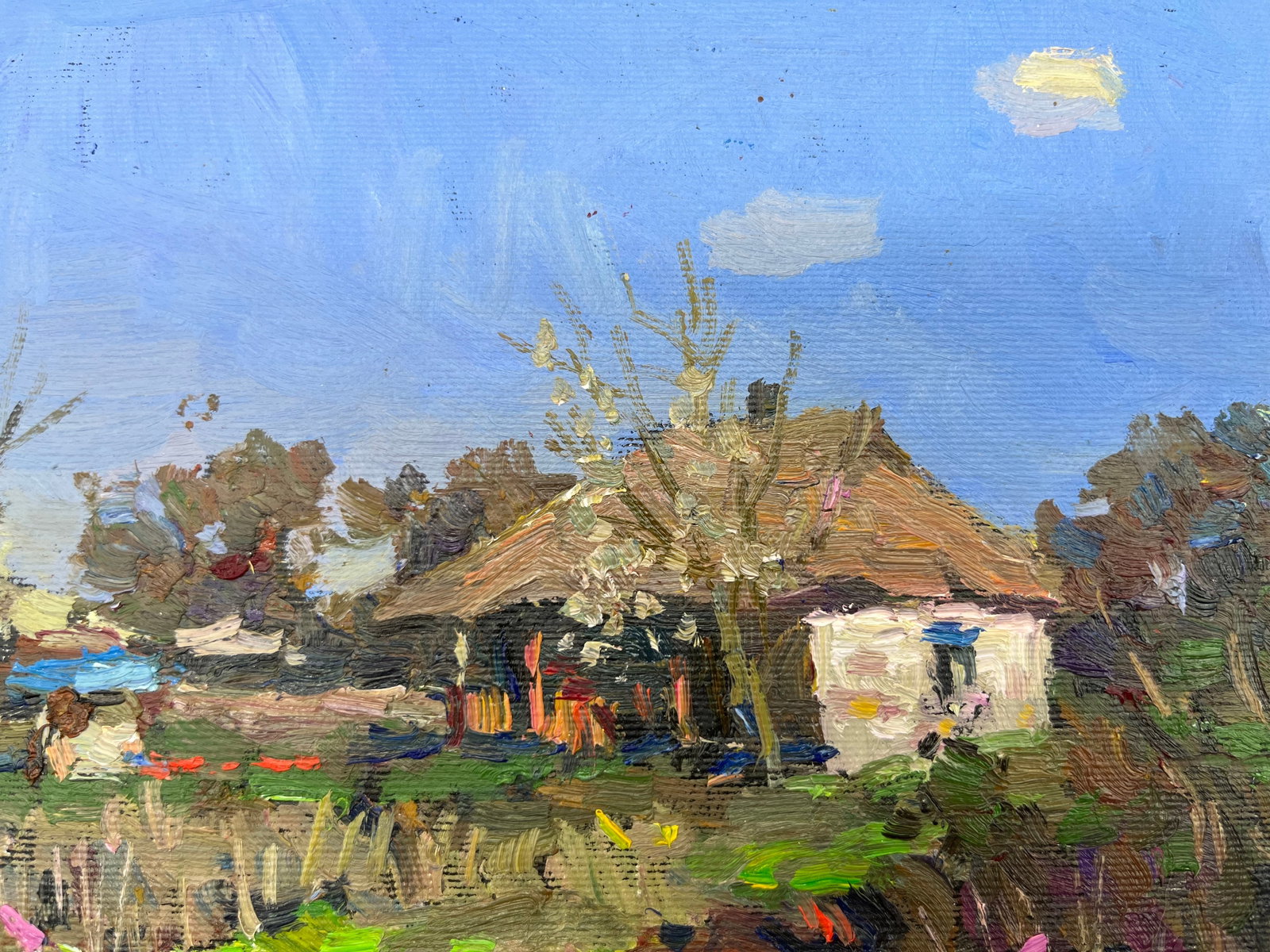 Oil painting house in the village Sergey Ivanovich - 9