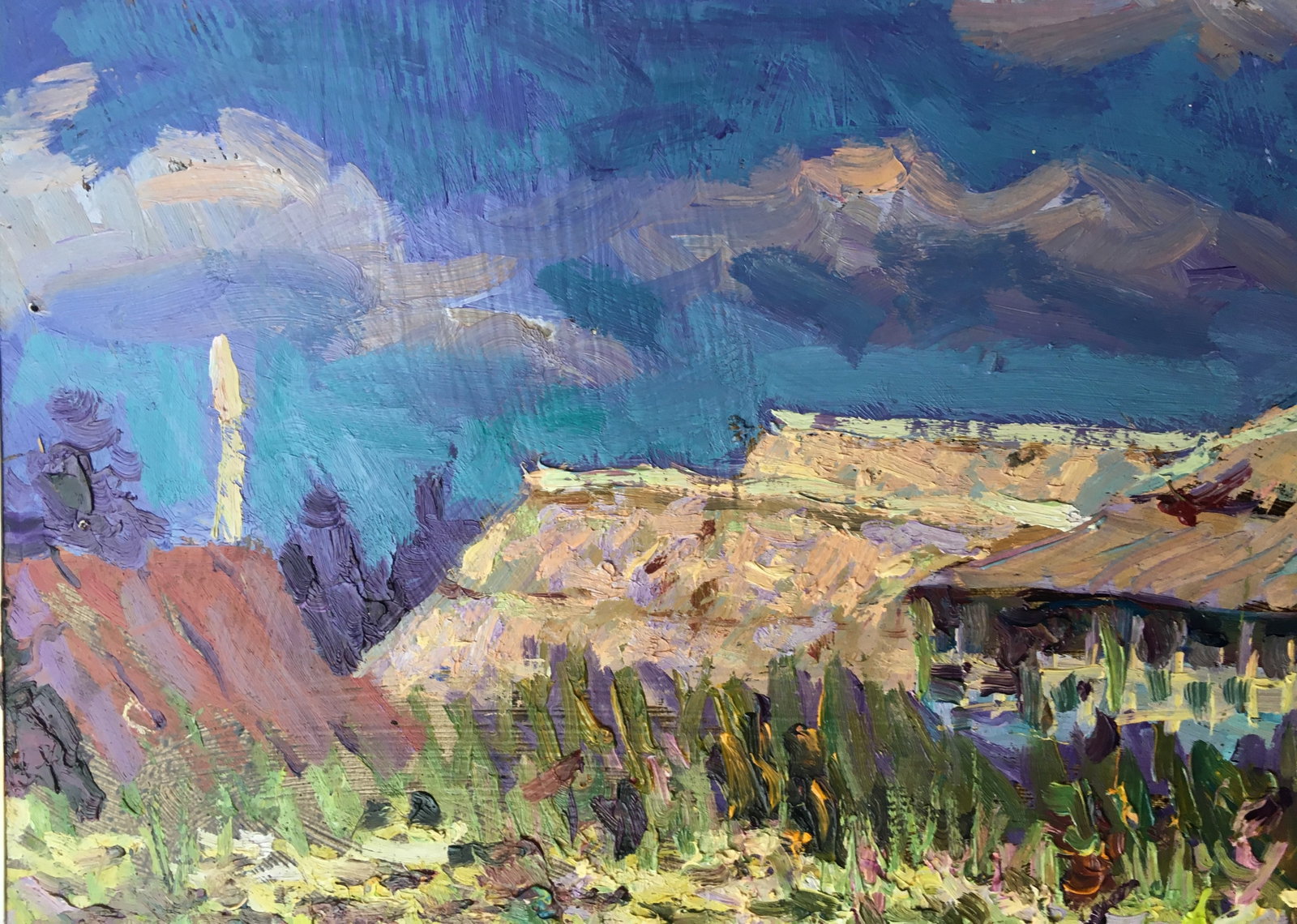 Oil painting house in the village Sergey Ivanovich - 3