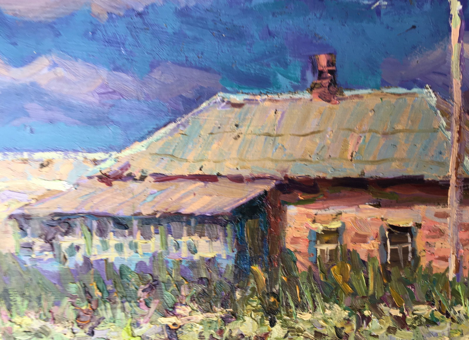 Oil painting house in the village Sergey Ivanovich - 4