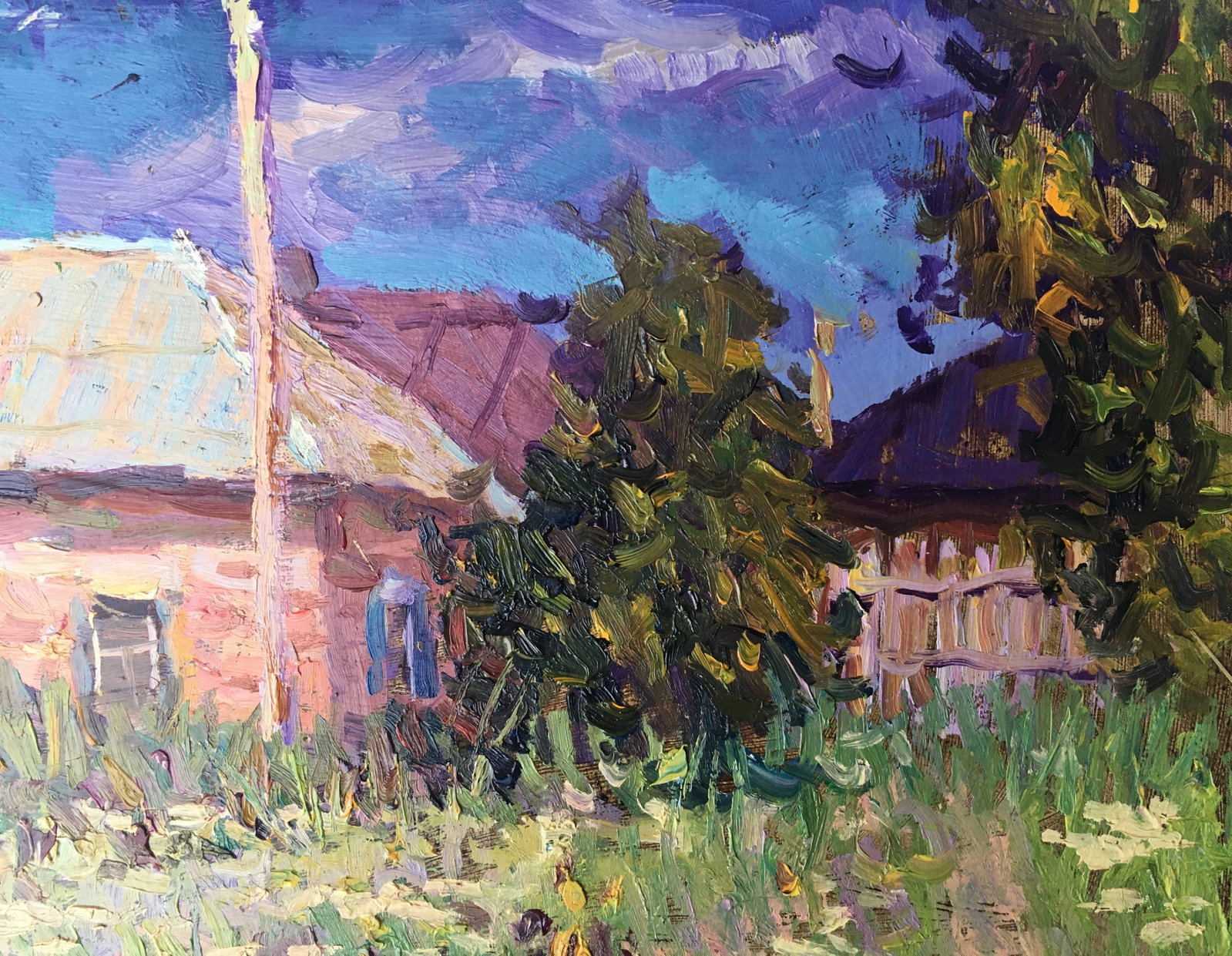 Oil painting house in the village Sergey Ivanovich - 5
