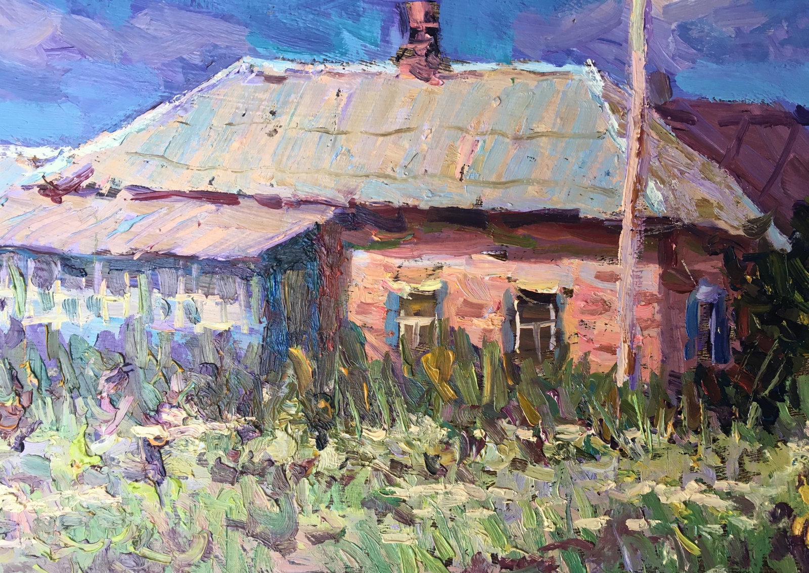 Oil painting house in the village Sergey Ivanovich - 7