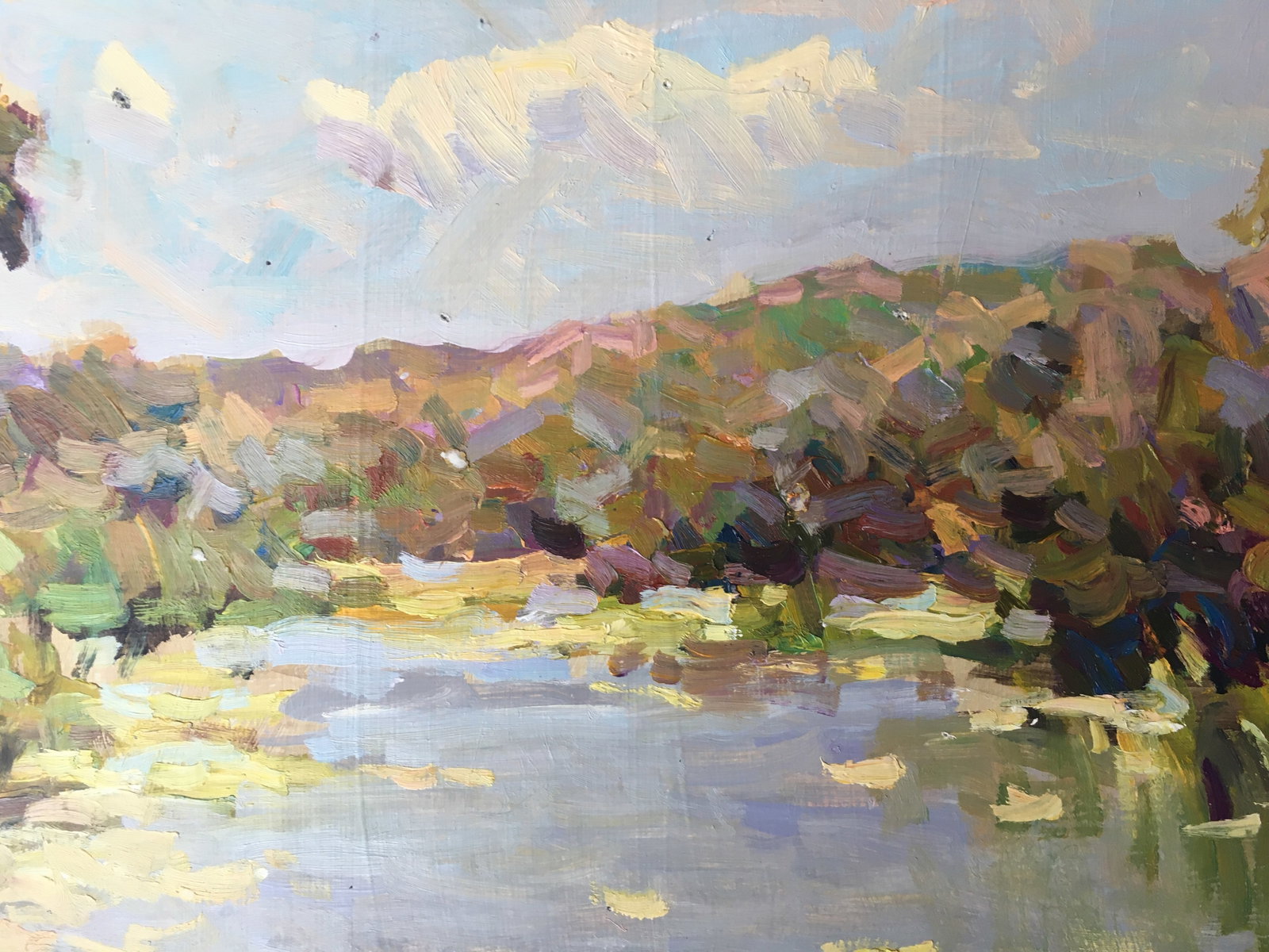 Oil painting river near the forest Sergey Ivanovich - 5
