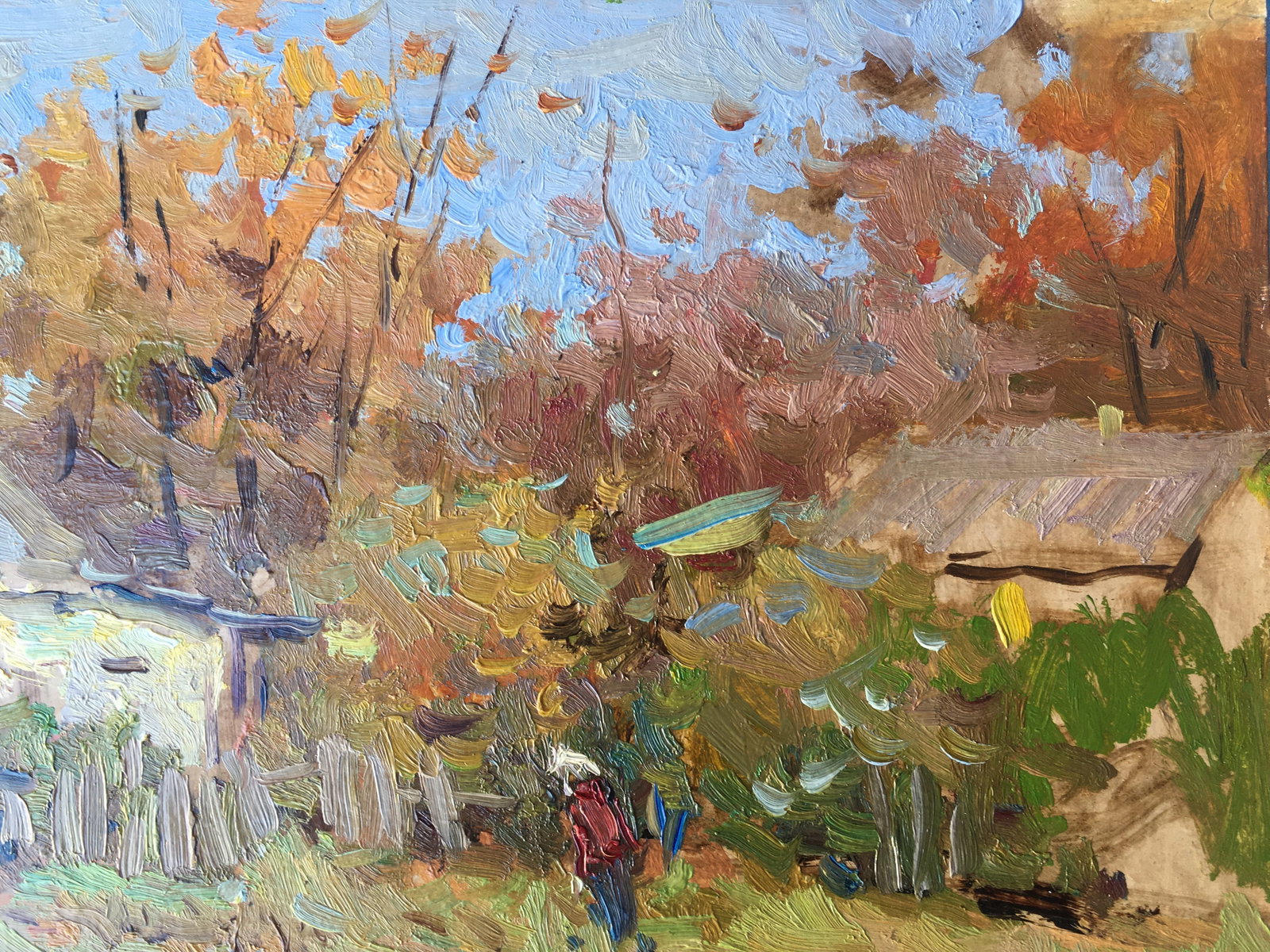 Oil painting Lonely courtyard Sergey Ivanovich - 2