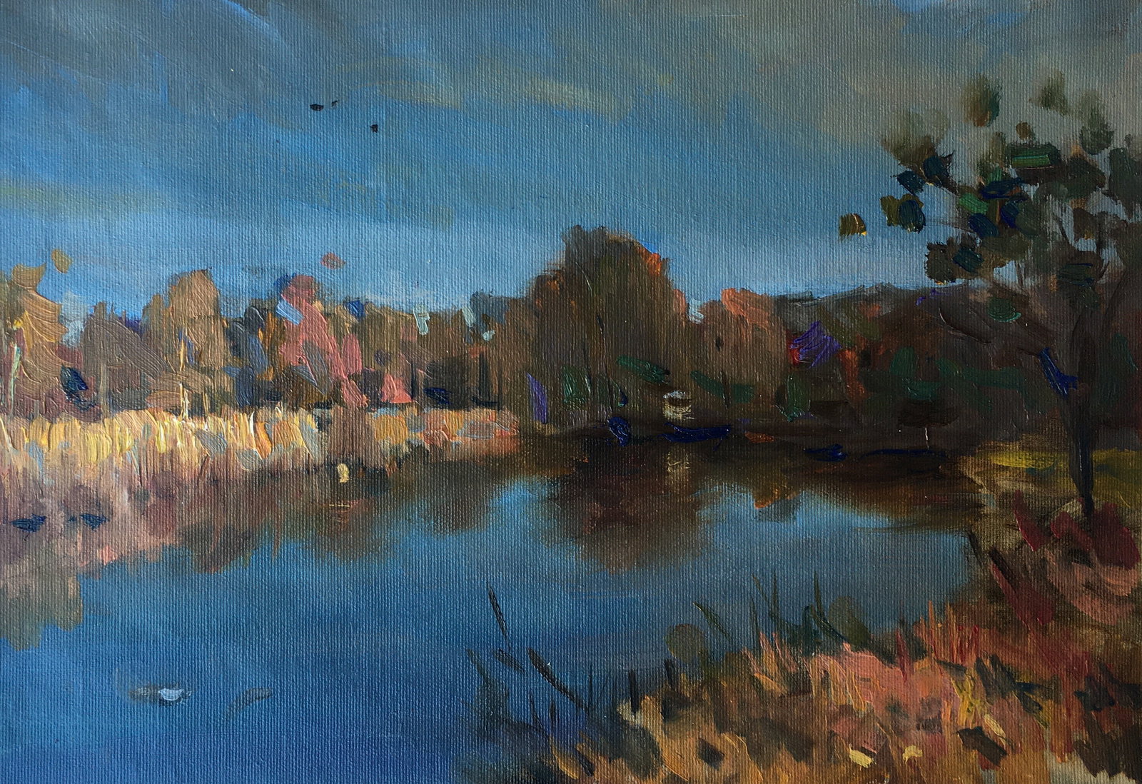 Oil painting Clear river Sergey Ivanovich: Title: Oil painting Clear river Sergey Ivanovich Description: 124ALAA Painter: Sergey Ivanovich Animov Size: 41,5x29 cm/16,3x11,4 inches Components: canvas, oil Original painting from our collection E