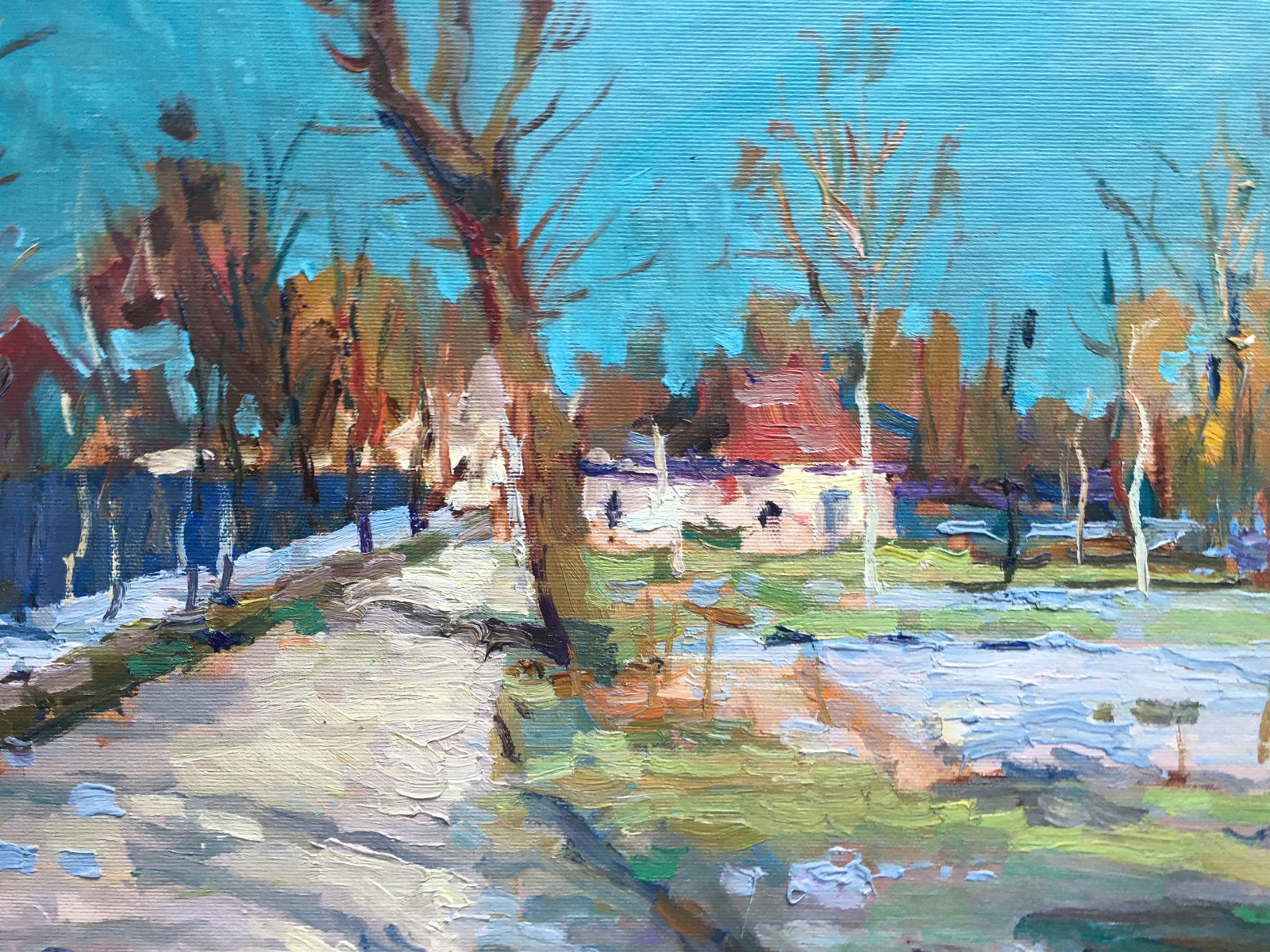 Oil painting Street Sergey Ivanovich: Title: Oil painting Street Sergey Ivanovich Description: 125ALAA Painter: Sergey Ivanovich Animov Size: 45,5x33,5 cm/17,9x13,1 inches Components: cardboard, oil Original painting from our collection